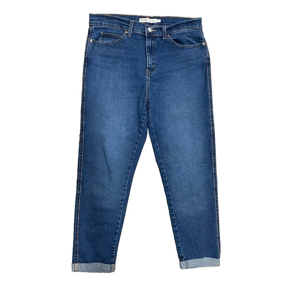 Signature Levis Mid Rise Boyfriend Jeans 10/W30 Womens Heritage Blue Levi Ankle